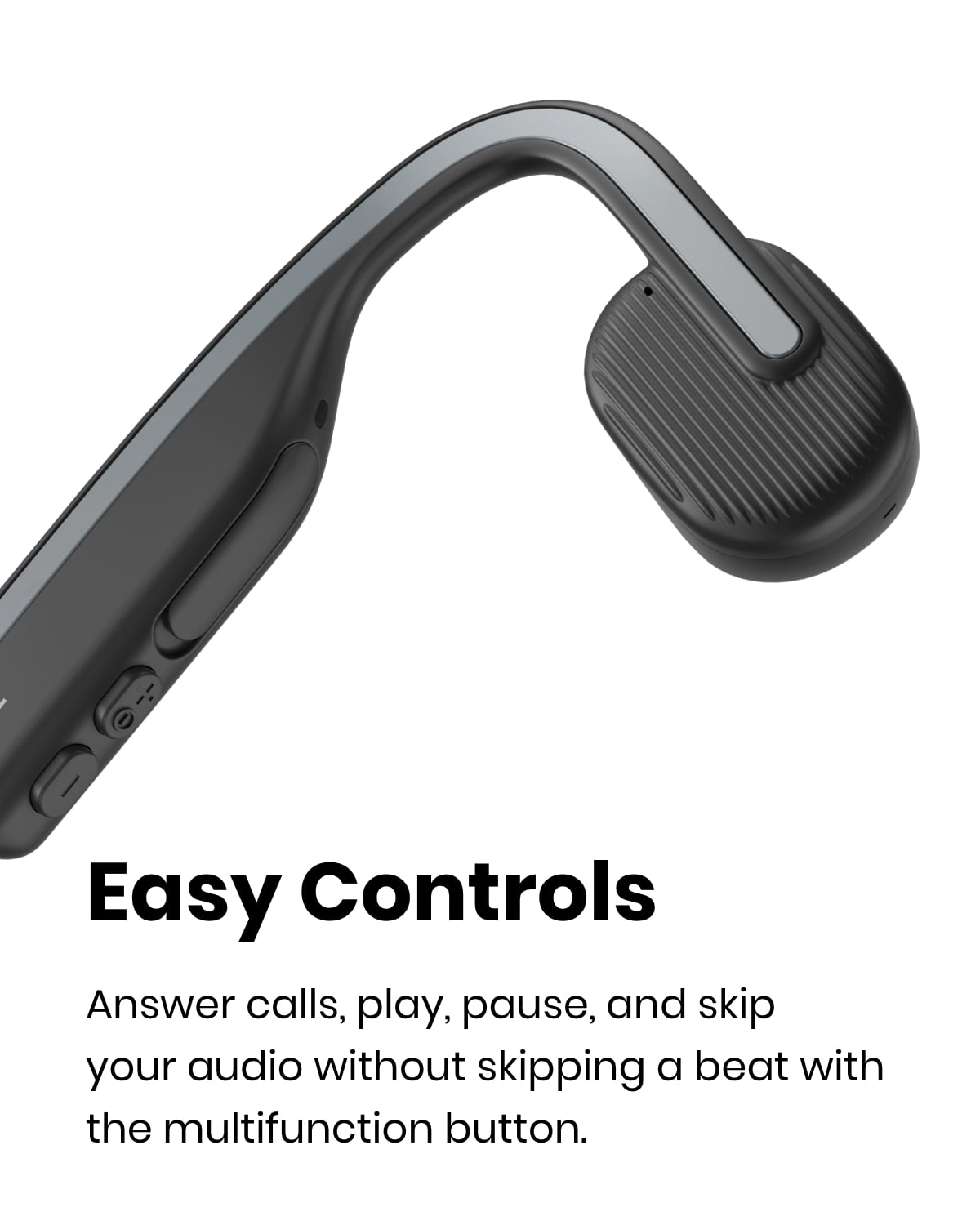 Shokz OpenMove Bone Conduction Wireless Bluetooth Headphones for Sports with Cooling Wristband (Grey)