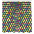 thumbnail image 3 of Colorful Shower Curtain, Grid Mosaic Composition with Triangles Abstract Tile Design Retro Style Inspired, Fabric Bathroom Set with Hooks, 69W X 84L Inches Extra Long, Multicolor, by Ambesonne, 3 of 3
