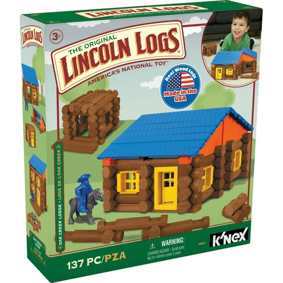 LINCOLN LOGS - Oak Creek Lodge - 137 Pieces - Ages 3 Preschool Education Toy