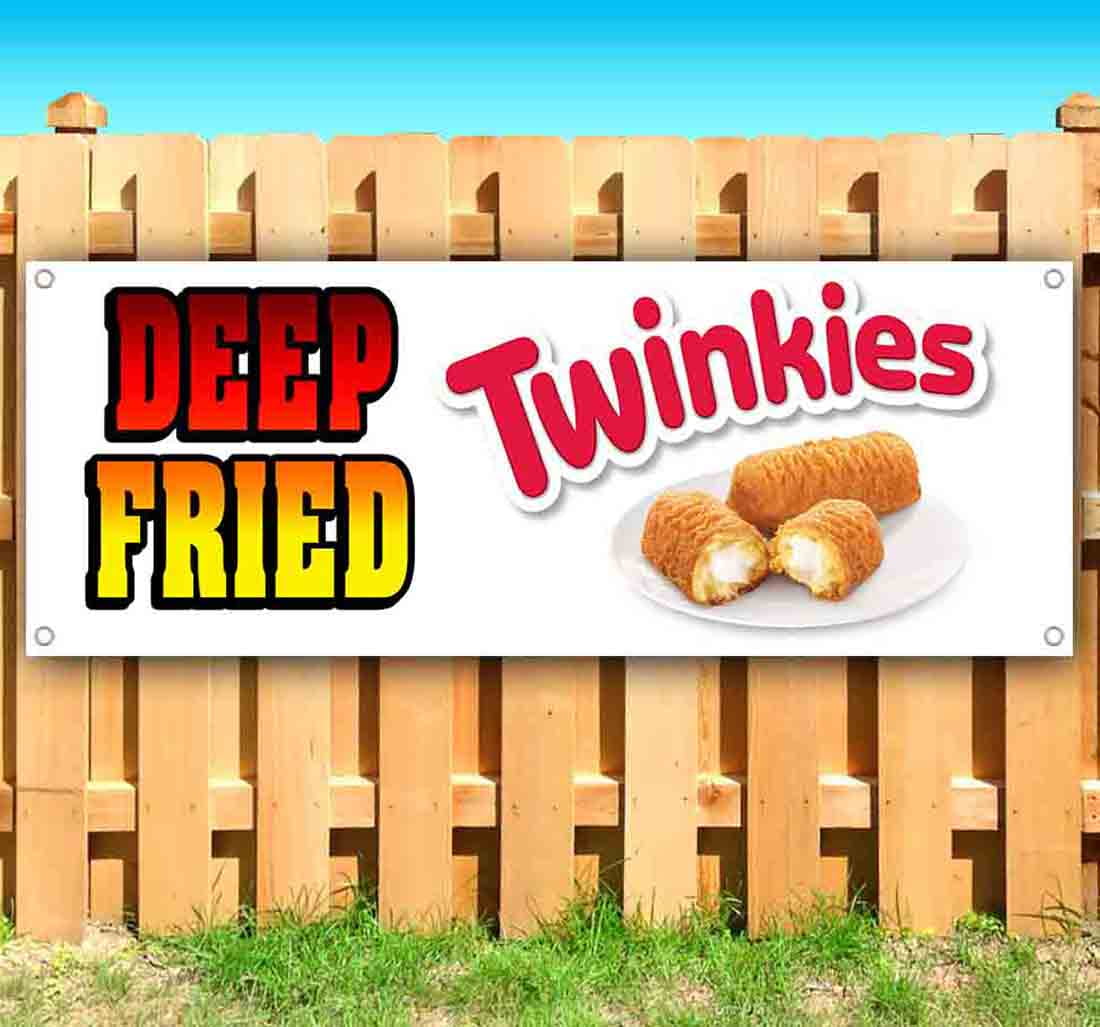 Non-Fabric Deep Fried Twinkies 13 oz Banner Heavy-Duty Vinyl Single-Sided with Metal Grommets