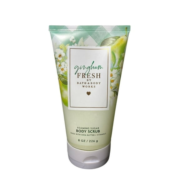 Bath and Body Works Gingham Fresh Foarming Sugar Body Scrub with Shea Butter   Vitamin E 8 OZ / 226 g
