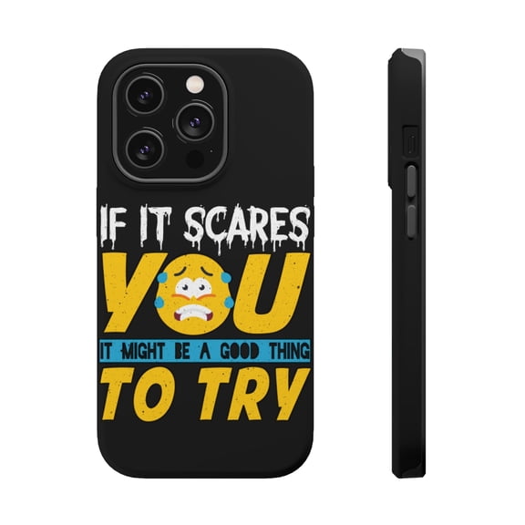 DistinctInk Tough Case for Apple iPhone 15 PRO (6.1" Screen), Compatible with MagSafe Charging - Scares You Good Thing To Try