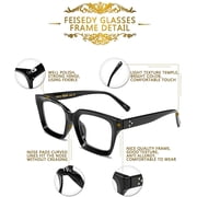 FEISEDY Classic Square Eyewear Non-prescription Thick Glasses Frame for Women B2461