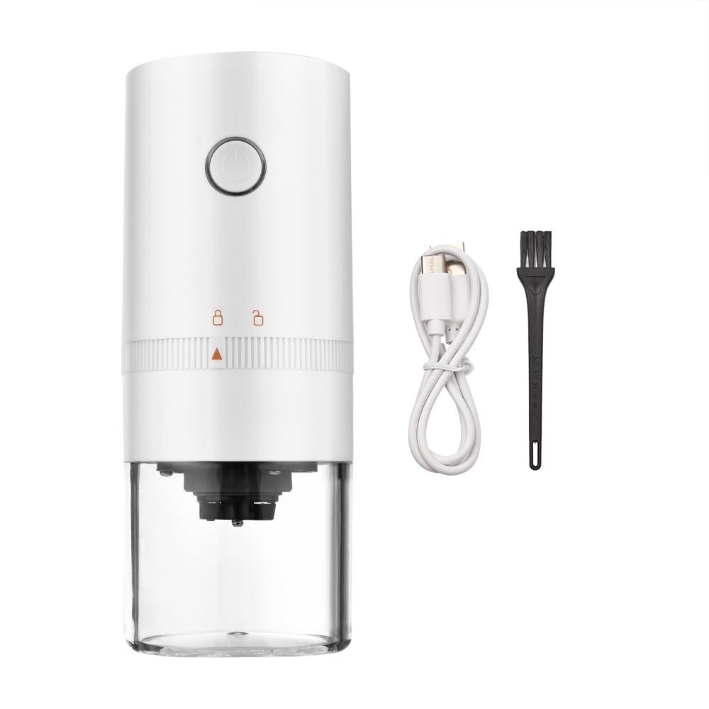 Portable Mini Electric Burr Coffee Grinder with Adjustable Coarse Fine Grinding Removable Chamber for Home Travel Office Coffee Shop