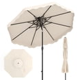 thumbnail image 1 of Gymax 10 FT Patio Umbrella w/Push Button Tilt & Crank 2-Tier Vented Top 8 Metal Ribs Beige, 1 of 10