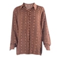 thumbnail image 4 of LYXSSBYX Women Long Sleeve Tops Hot Sale Clearance Fashion Woman V-Neck Long Sleeve T-Shirt Summer Solid Loose Blouse Tops, 4 of 5