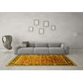 thumbnail image 3 of Ahgly Company Machine Washable Indoor Square Oriental Yellow Industrial Area Rugs, 5' Square, 3 of 4