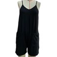 thumbnail image 1 of Pantalones cortos con escote en V, pantalones cortos casuales para mujer, pantalones cortos sin mangas, pantalones cortos con bolsillos, funcionamiento suave, 1 of 2