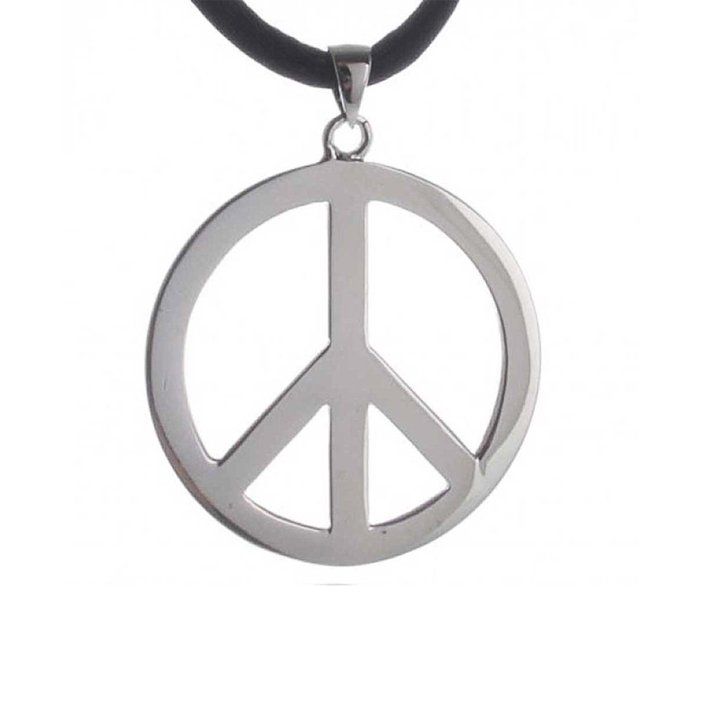 Large Peace Sign Pendant Necklace For 