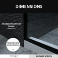 thumbnail image 6 of Niveal Framed Shower Glass Panel,34" W x 72" H Shower Screen , Tempered Glass in Matte Black, 6 of 10