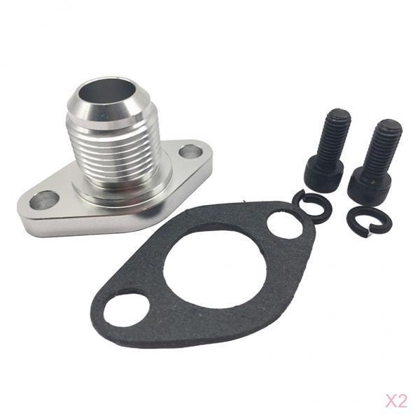 2 Juegos De Brida De Drenaje De Retorno De Aceite Turbo De Aluminio 51 Mm 2 Pulgadas Para Garrett T3 T4 T04B Soledad Brida de retorno de drenaje de aceite turbo