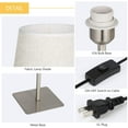 thumbnail image 6 of Bedside Table Lamps Set of 2, Square Desk Lamp Metal Base & Fabric Shade Silver, 6 of 7
