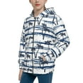 thumbnail image 2 of JUNZAN Palm Tree Print Kids Zip Up Hoodies Long Sleeve for Boys or Girls Casual Oversized Jackets with Pocket Loose Tops- Small, 2 of 6