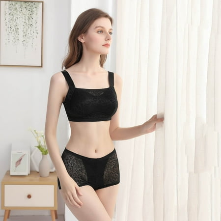 

Zermoge Bras for Women Plus Size Clearance Sexy Bra Gathers Full cup Lace Unrimmed Jacquar d Underwear for Women