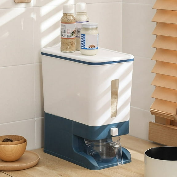 -Type Rice Dispenser Sealed Grain Container Storage Household Cereal Rice Box Dispenser Bucket Rice Cans 10KG-B