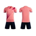 thumbnail image 2 of RKSTN Soccer Maillot Enfants Manches Courtes Col Rond Chandail de Soccer avec Shorts Ensemble Uniforme d'Entraînement 2 Pcs Ensemble de Maillot de Soccer (Rose, 3TP) Unisexe, 2 of 6