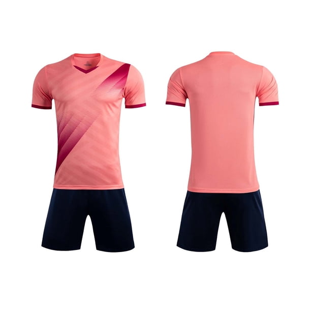 Odeerbi Niños Niñas Malla Rápido Seco Uniforme de Fútbol Conjunto Rayas Gradiente Impresión Camiseta Shorts Ropa Deportiva Atlética Para 5-15 Años