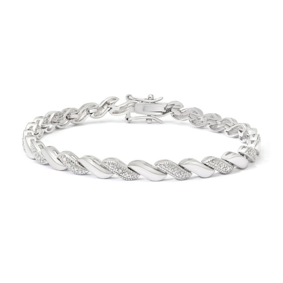 Silver Plated Diamond Accent San Marco Bracelet