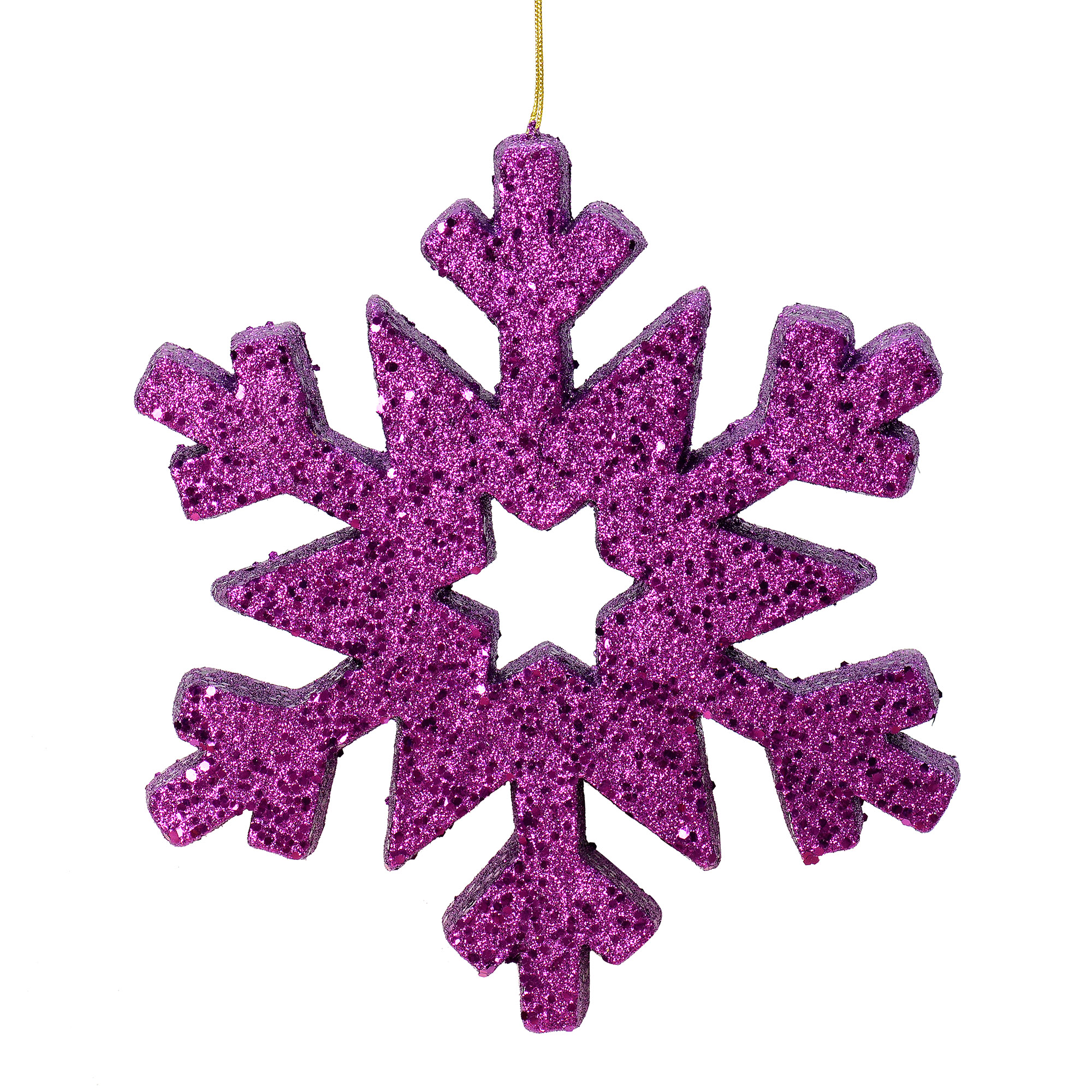 12" Purple Glitter Snowflake Outdoor