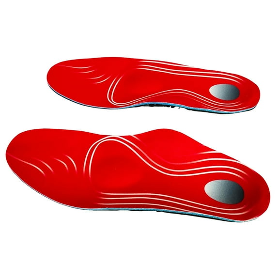 Orthotics Insoles Arch Support Insoles Relieve Pain Elastic Shoe Insoles Breathable Trimmable High Arch Orthotics Insoles Corrective Insoles for Men and Women Flat Feet Relief Red S