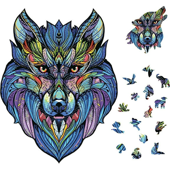 Wooden Puzzles for Adults – 100pcs Artifact Puzzle Irregular Shape Inspired by Wolf 8.15 X 6.3 in