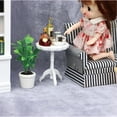 thumbnail image 4 of Miniature Dollhouse End Table 1:12 Scale Wooden Furniture Round Side Tea Table Model for Dollhouse Living Room Scene Decoration (White), 4 of 6