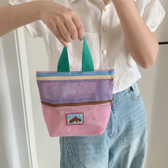 Mini Cosmetic Bags, Mesh Zipper Bags, Lipstick Accessories Organizer, Makeup Bag for Women, Small Purse Bag Mini Beach Bag