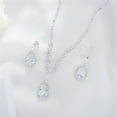 thumbnail image 3 of Fiaya Women Shiny Jewelry Set of 3, Crystal Teardrop Dangle Earring Necklace Set, Jewelry Accessories for Women Wedding Prom (A), 3 of 8