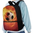 thumbnail image 3 of Uorisanigo Flaming Football Kids Backpack School for Girls Boys 6-12 Year Casual Sport Daypack Bag Elementary Kindergarten for School, Camps and Travel with Adjustable Padded Straps, 3 of 6