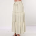 thumbnail image 4 of Sngxgn Skirt for Women Pleated High Waist Skater Skirt Skirts(Beige,M), 4 of 7