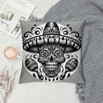 thumbnail image 2 of Orinice Linen Throw Pillow Cover Fiesta Mexican Sugar Skull Raster Skeleton Black Calavera Chili Home Decor Pillowcase Cushion Cover for Sofa Couch Bed  White, 2 of 5