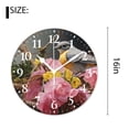 thumbnail image 2 of 16 Inch Wall Clock Battery Operated Silent Clock Decorative for Office, Kitchen, Outdoor, Living Room，Yellow Bird Nest Egg Beautiful Flower Floral Print Design, 2 of 4