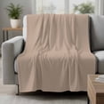 thumbnail image 2 of Beige Solid Color Blanket Soft Cozy Warm Throw Blanket for Couch, Plush Fuzzy Flannel Fleece Blankets for Sofa, Aesthetics Contemporary Luxury Bed Blankets Lightweight Gifts for Women, 50"x60", 2 of 9