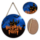thumbnail image 3 of Letrero de bruja de Halloween colgante de madera, halloween redondo para fiesta familiar de halloween decoración al aire libre Adepaton CPB-CJZ94-5, 3 of 5