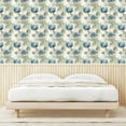 thumbnail image 3 of Ambesonne Vintage Peel & Stick Wallpaper for Home, Flourishing Leaves Floral, 13"x36", Blue Laurel Green and Ivory, 3 of 5