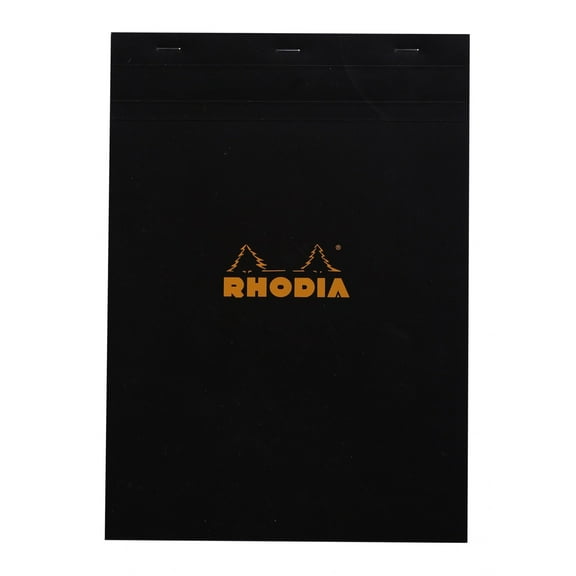 Rhodia Pad, Staple Bound, Graph, Black, 8.25 in x 11.75 in