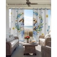 thumbnail image 6 of Easter Rabbits Eggs Blackout Curtains for Bedroom Living Room Darkening Curtains 54 Inch Long Watercolor Floral Daisy Bunny Bow Spring Short Curtain for Small Window Treatment Drapes 52"x54"x2, 6 of 9