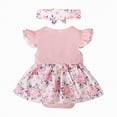 thumbnail image 6 of NOLDARES Baby Girls Sleeveless Romper Newborn Ruffled One Piece Bodysuit Infant Cute Toddler Outfits for Girls(Pink,0-3 Months), 6 of 7