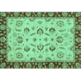 thumbnail image 1 of Ahgly Company Machine Washable Indoor Rectangle Oriental Turquoise Blue Traditional Area Rugs, 5' x 7', 1 of 4