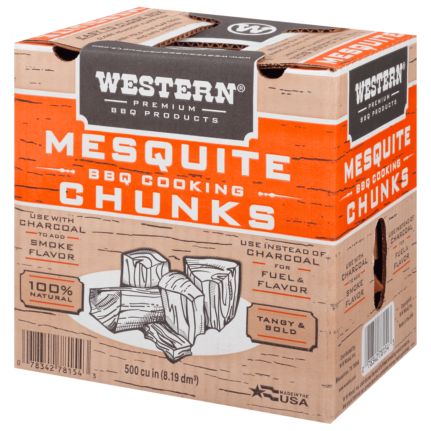Western 500 CU in Mesquite Smoking Wood Chunk Box CS Walmart