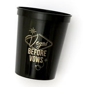 ForYourParty.com Vegas Before Vows Plastic Party Cups - Black and Gold