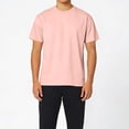 thumbnail image 2 of BVnarty Men's Solid Thin‑Knit Relaxed‑Fit Crew Neck Short Sleeve T‑Shirt, Soft Summer Streetwear Tops Pink M, 2 of 6