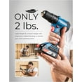 thumbnail image 5 of 20V Brushless Heavy-duty Impact Drill, 443 in-lbs, 27000 IPM, 1/2" Keyless Metal Chuck, 20+1+1 , Cordless Hammer Drill with 2 Battery Kit for Drilling Brick Wall, Metal, Wood, 5 of 8