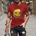 thumbnail image 1 of Blusas y camisas de manga corta y cuello redondo para hombre. Blusas/camisetas de manga corta con cuello redondo y estampado de Halloween para hombre. Blusa para hombre., 1 of 5