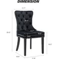thumbnail image 4 of Velvet Dining Chairs Set of 4, Upholstered High-end Tufted Dining Room Chair with Nailhead Back Ring Pull Trim Solid Wood Legs, Nikki Collection Modern Style for Kitchen, Black, 4 of 9