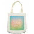 thumbnail image 1 of Saying Tote Bag, Design of Daily and Uplifting Morning Motto on an Ombre Inspired Background, Cloth Linen Reusable Bag for Shopping Books Beach and More, 16.5" X 14", Cream, by Ambesonne, 1 of 2