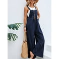 thumbnail image 2 of Cuteduck Women's Casual Loose Overalls Jumpsuits One Piece Sleeveless Wide Leg Long Pant Rompers With Pockets S-2XL, 2 of 5