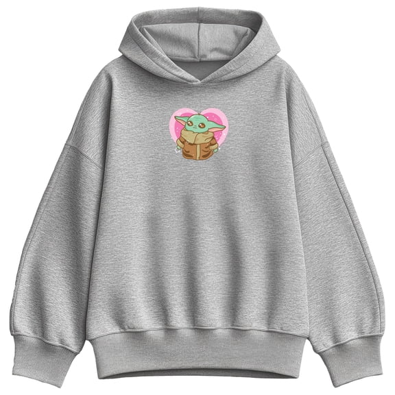 Star Wars - Grogu Heart - Women's Oversized Fleece Hoodie Sweatshirt
