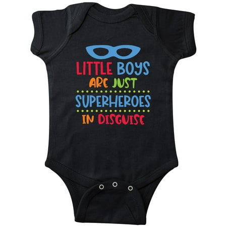 

Inktastic Little Boys are Just Superheroes in Disguise with Mask Gift Baby Boy Bodysuit