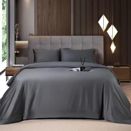 Weilin Bamboo Sheets Set 4/6 Pc, Cooling Breathable & Hotel Luxury Super Silky Soft, 16-18" Deep Pocket, Wrinkle, Fade Resistant, Machine Washable